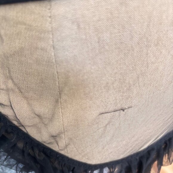 Victorias Secret Apron Lingerie 34C Black Sheer Mesh Lace Bustier French Maid - Picture 9 of 9